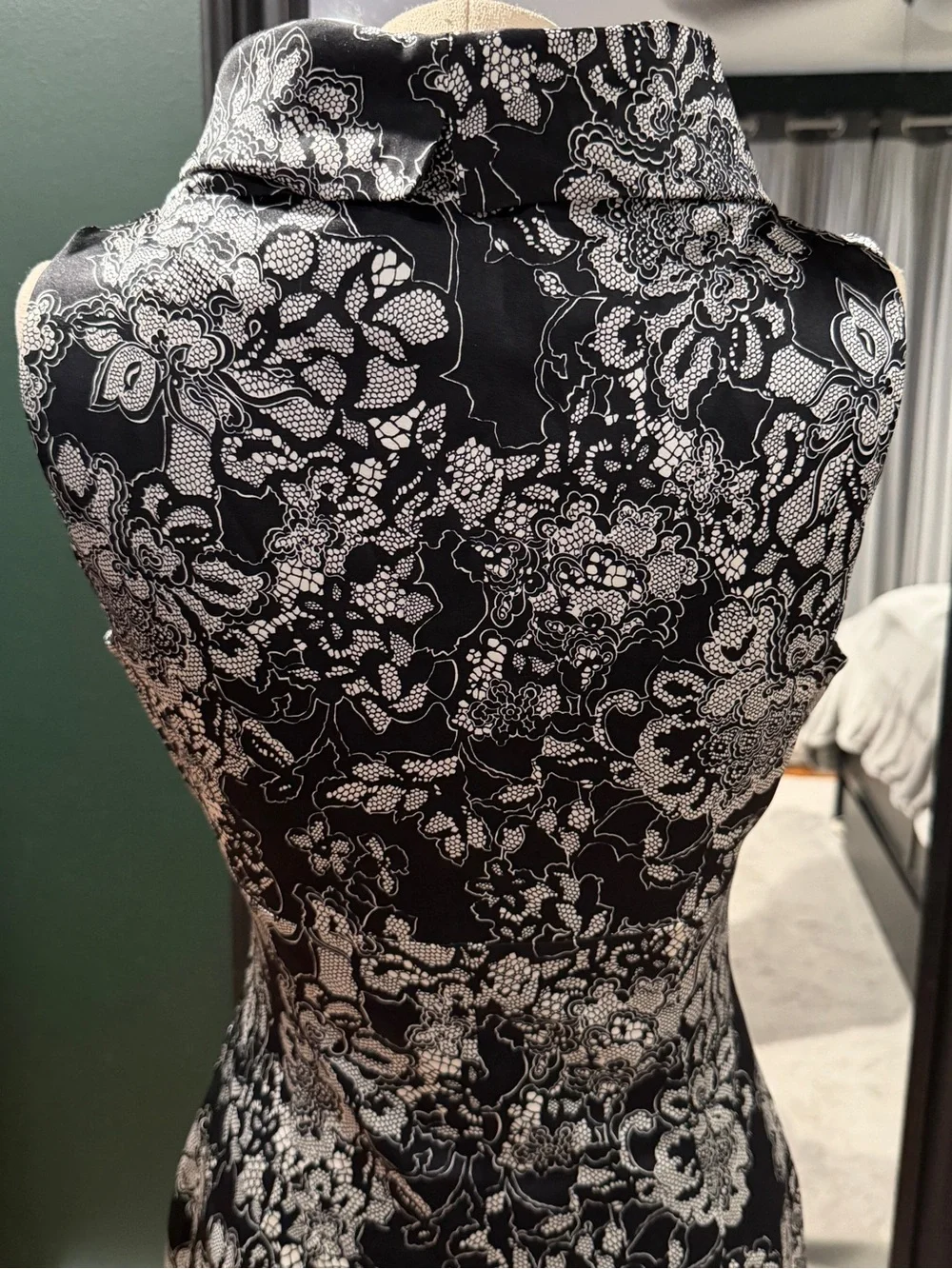Karen Millen Black and Silver Floral Dress
